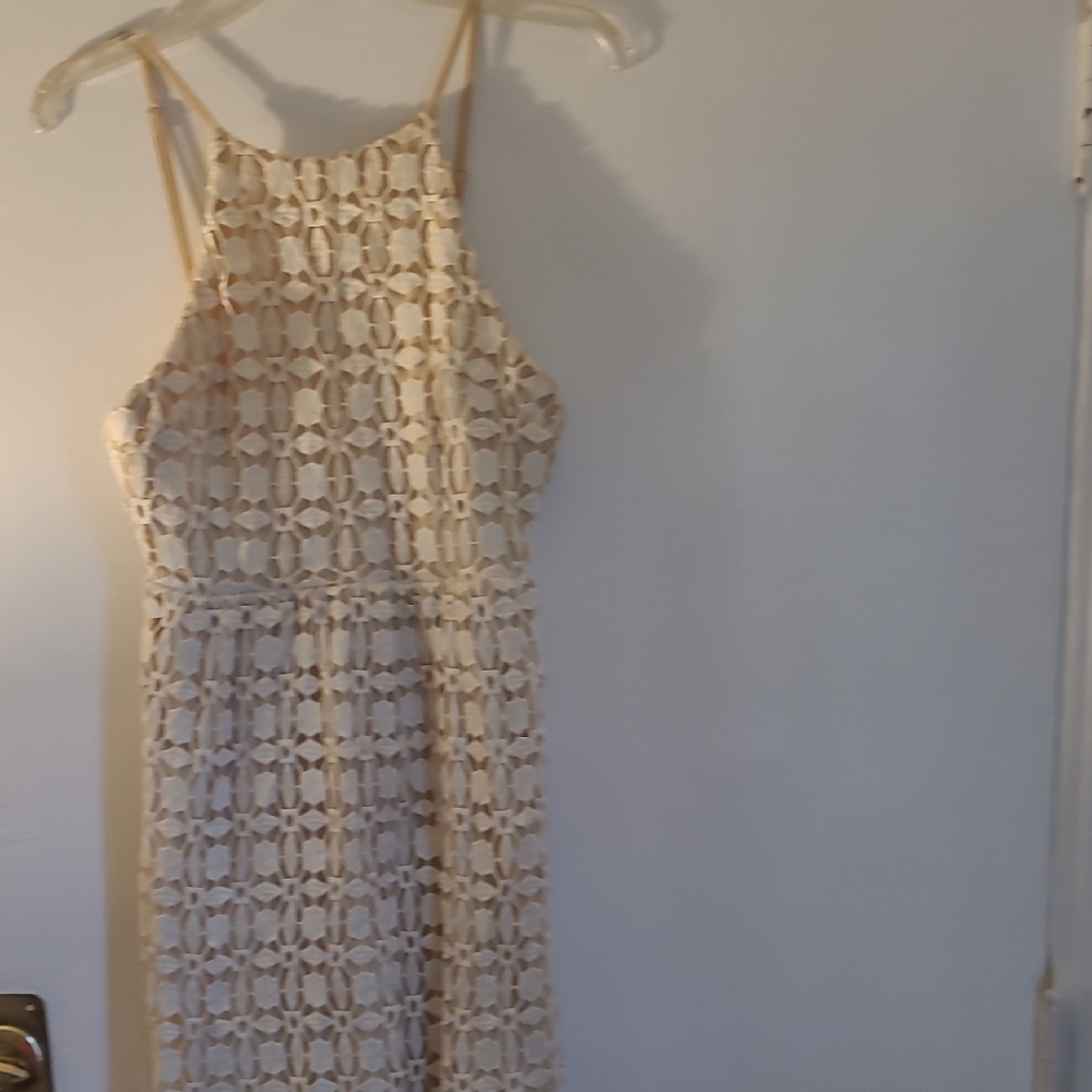 Romeo & Juliet Couture Cream Lace Midi Dress